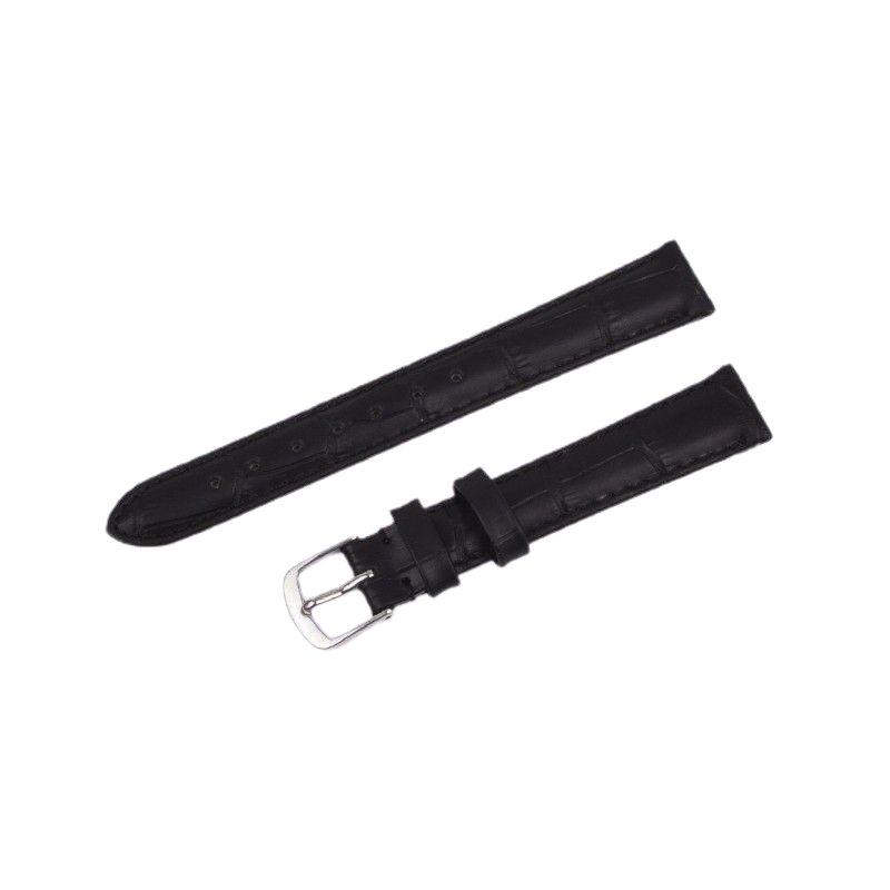 Schmidt Louis-Print Damen Uhrenarmband aus Leder, Schwarz, 16mm Anstoßbreite