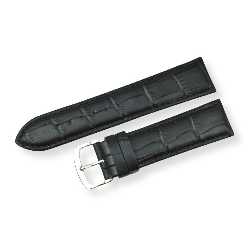 Schmidt Louis.-Print Damen Uhrenarmband aus Leder, Schwarz, 17mm Anstoßbreite