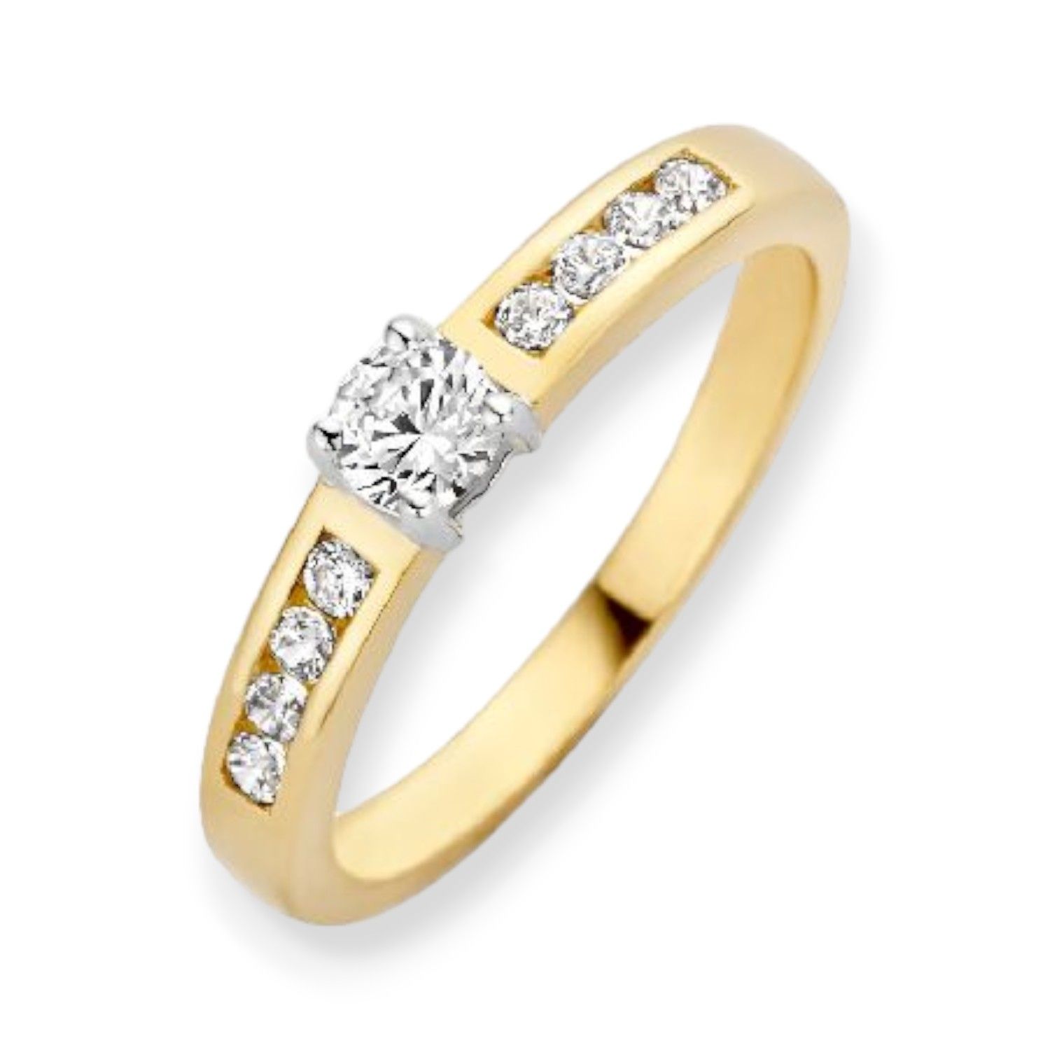 Ring mit Zirkonia 585er Gold und Weißgold