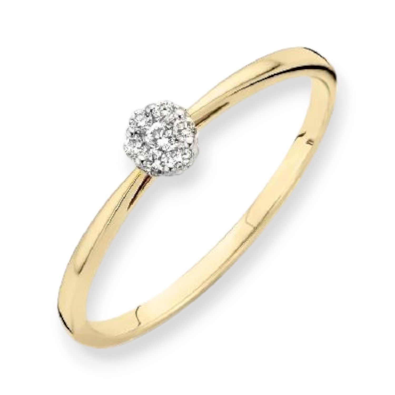 Blush Goldring für Damen, 585 Gold, 7 Diamanten SI, 0,07ct, Ringgröße 58 - Verlobung