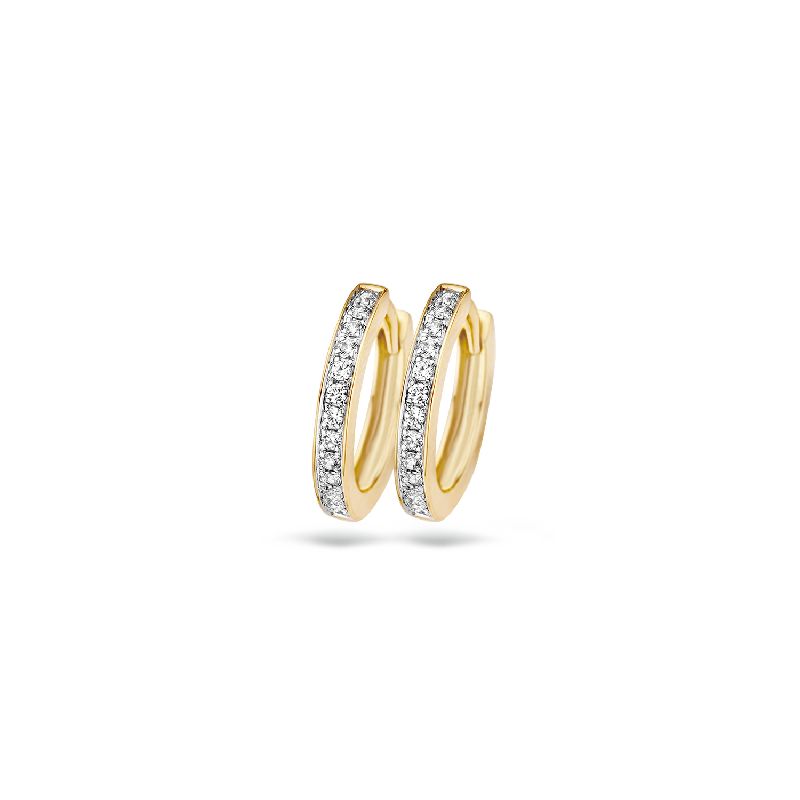 Gold Creolen mit Zirkonia