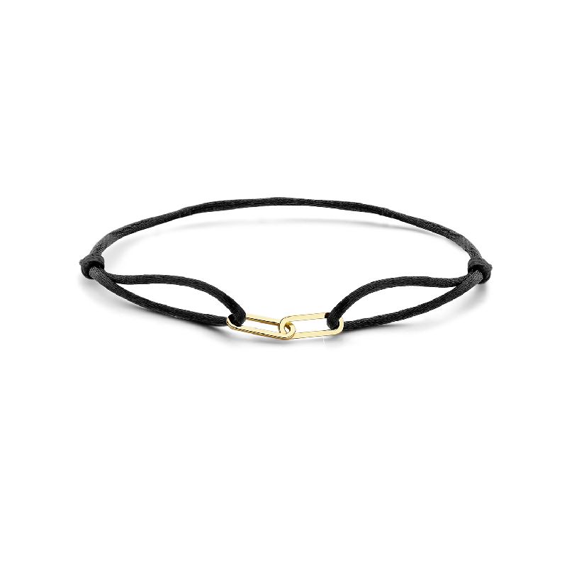 Damen Armband Schwarz und Gold 585 Goldglieder Armschmuck