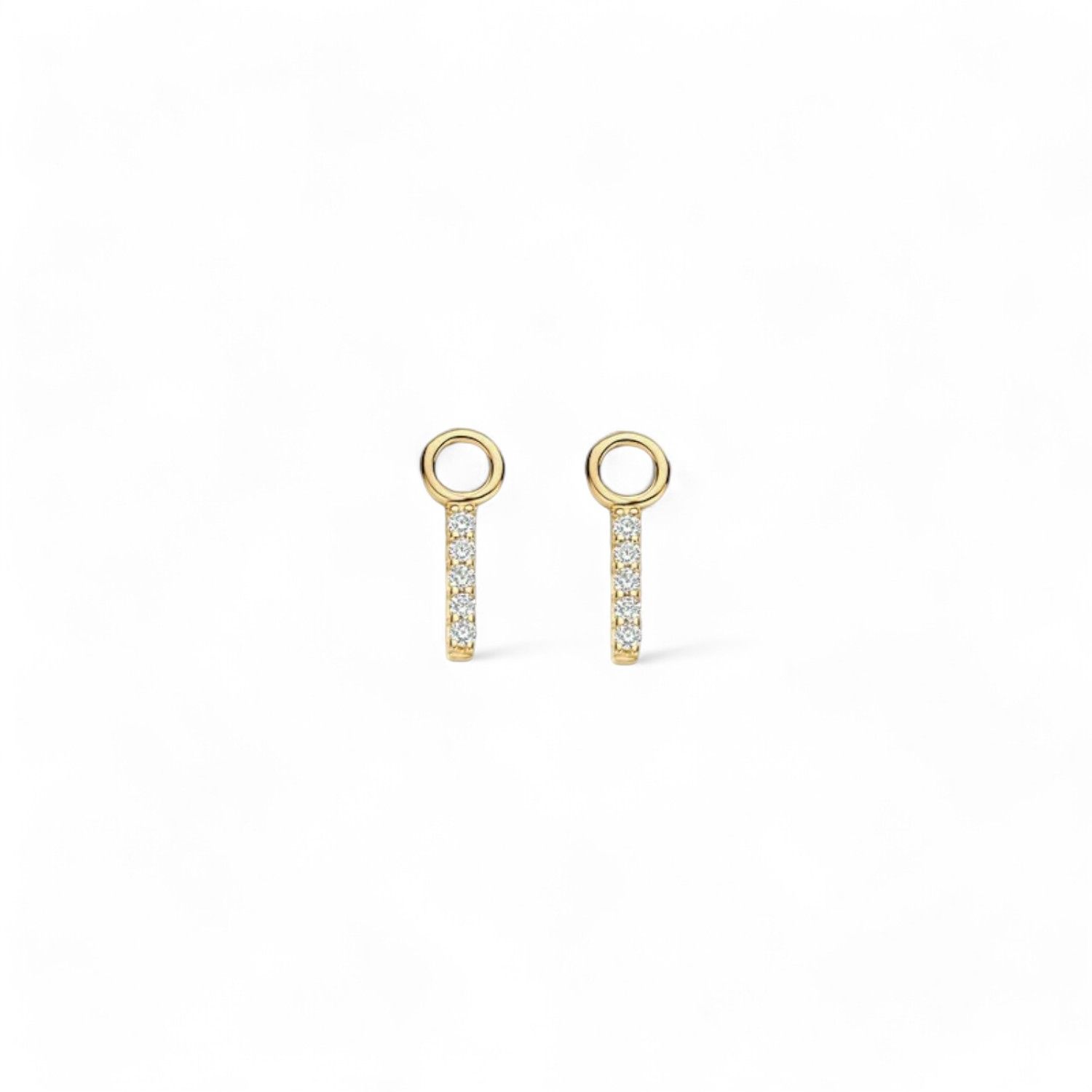 Creolen Charm Gelbgold mit Zirkonia
