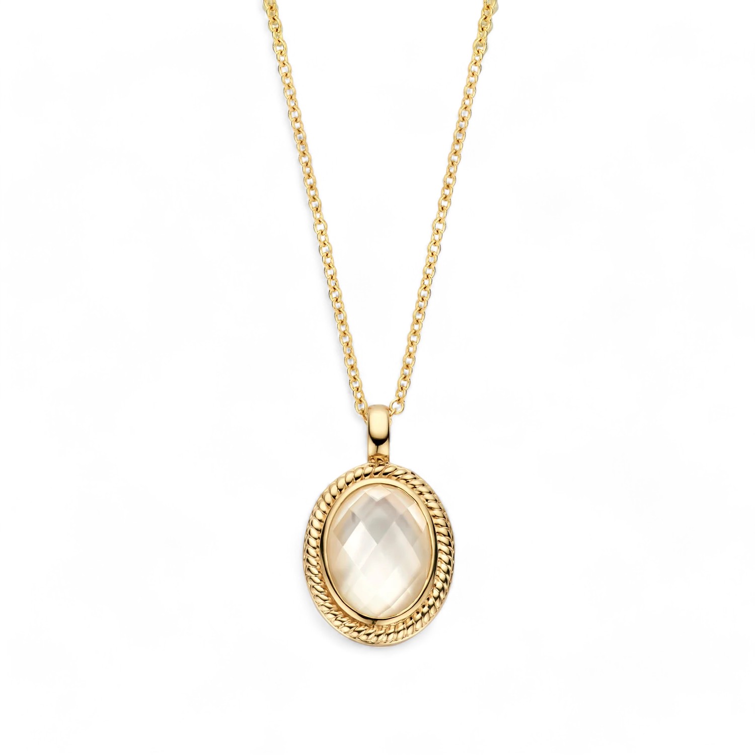 Kette mit Perlmutt und reinem Quarz