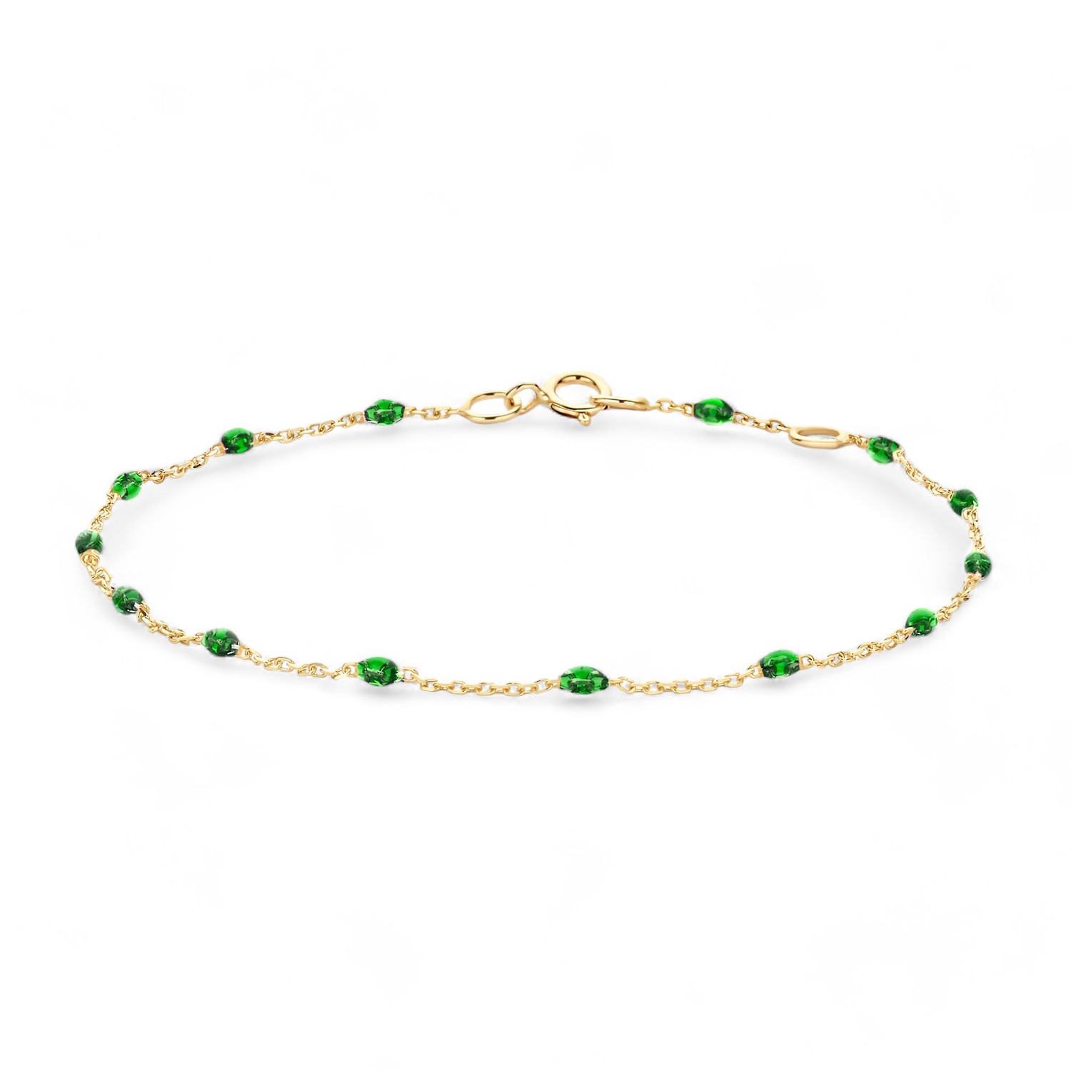 Armband Gelbgold mit Grün Kunstharz