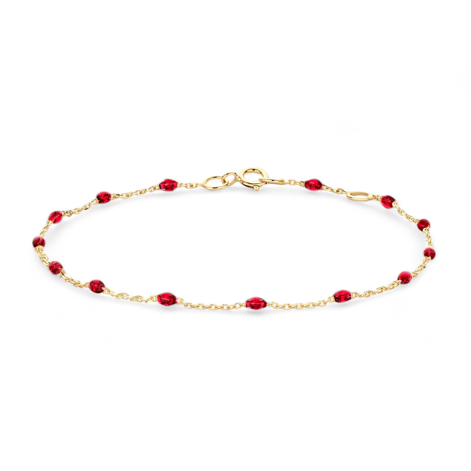 Armband Gelbgold mit Rot Kunstharz
