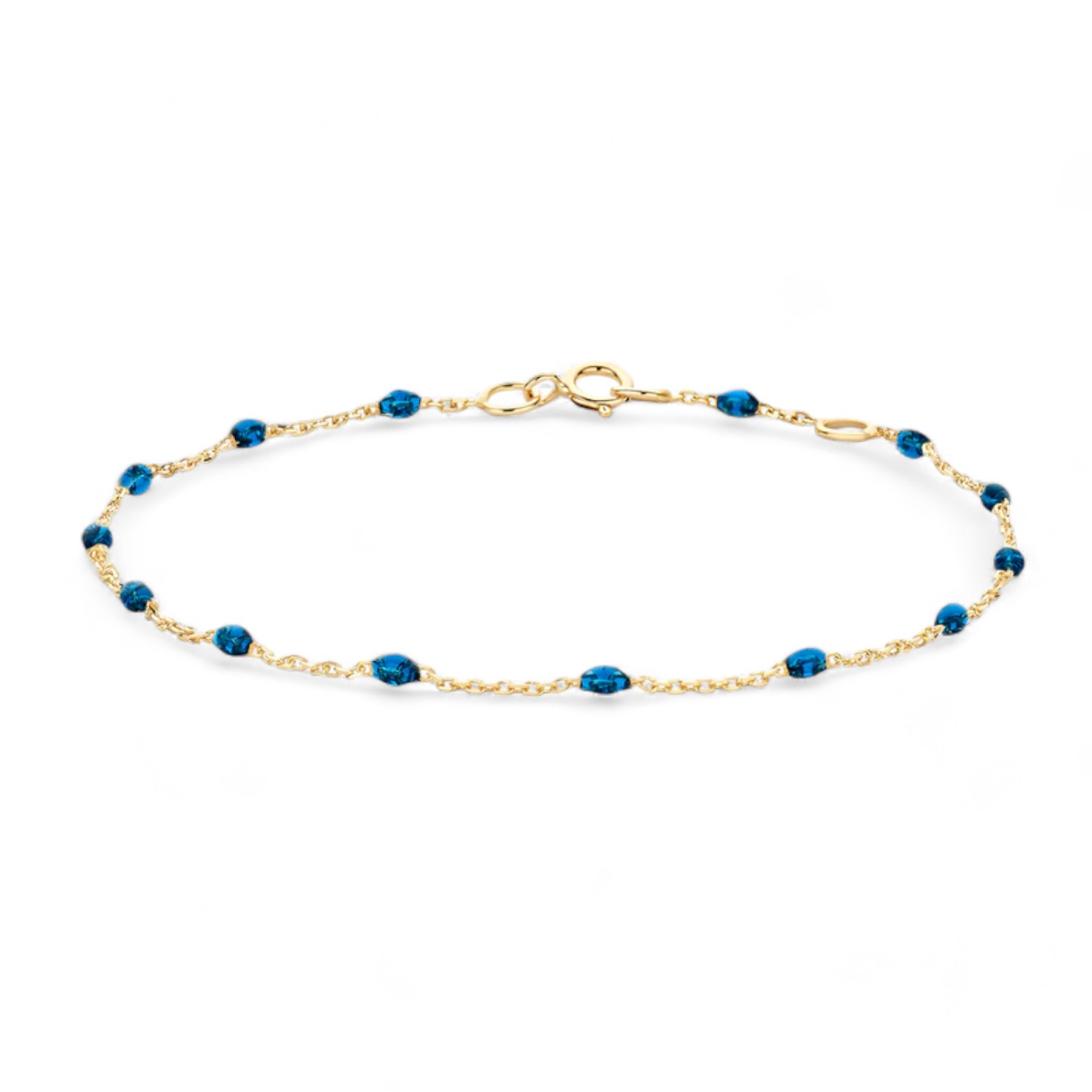 Armband Gelbgold mit Blau Kunstharz