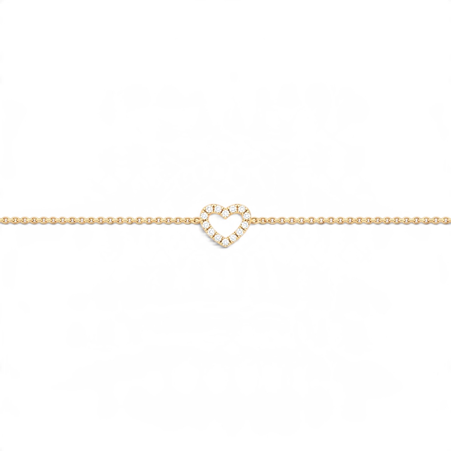 Schmidt Armband mit Herz, 333 Gold goldfarben mit Zirkonia, Damen, 16,5/18,5 cm