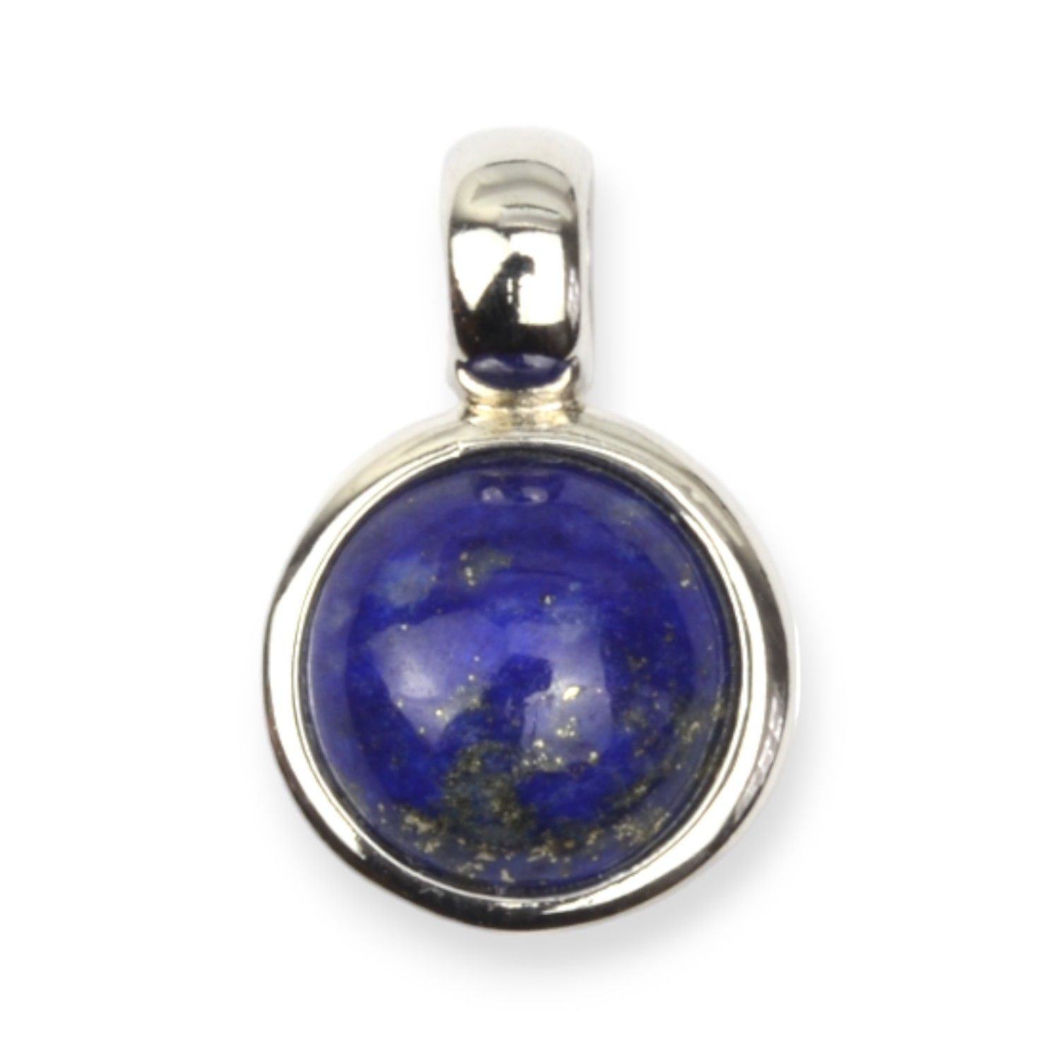 Schmidt Anhänger für Damen aus 925 Silber, rhodiniert mit Lapis Lazuli, 11,5mm