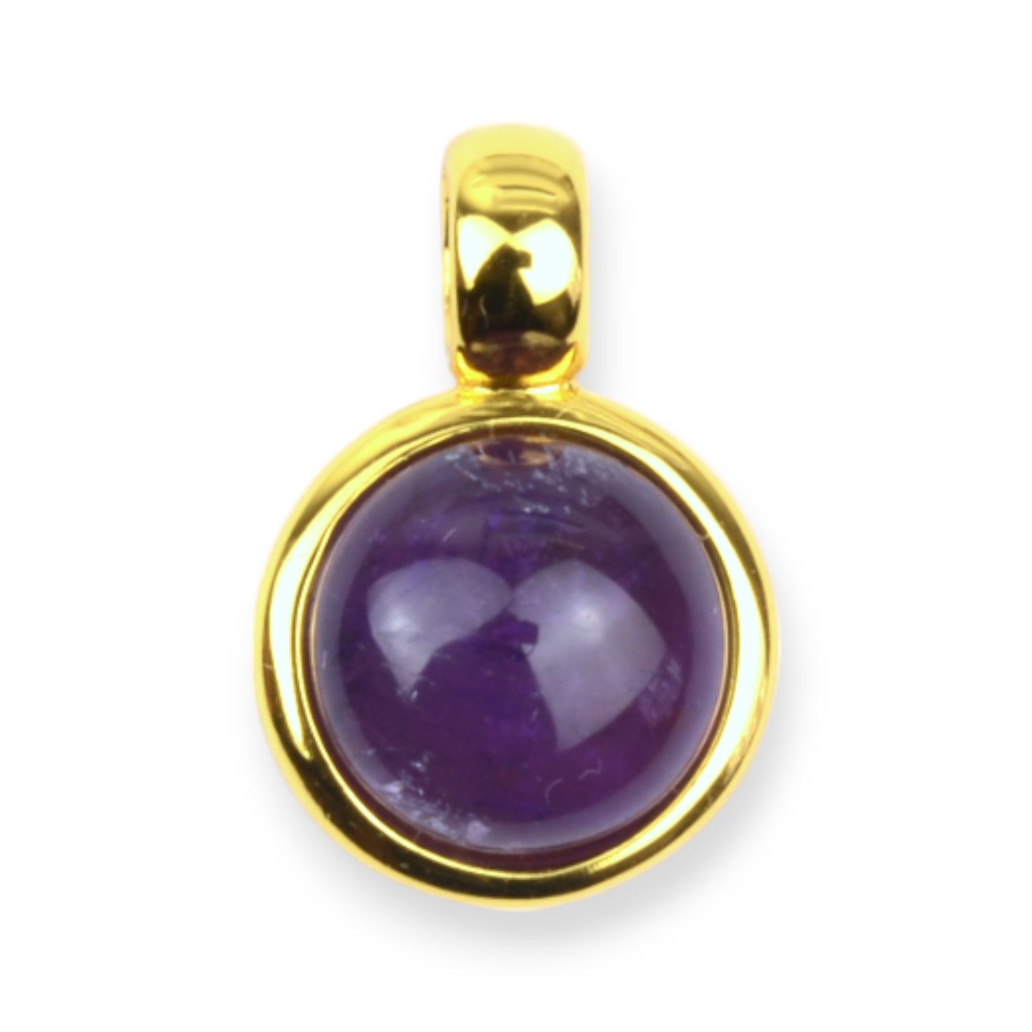 Schmidt Anhänger für Damen, 925 vergoldetes Silber, Amethyst, Ø 11,5mm