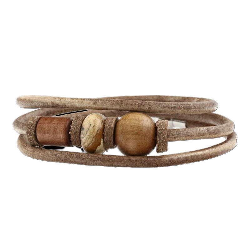 Earth Lederarmband Indian Holz Apfel Nuss