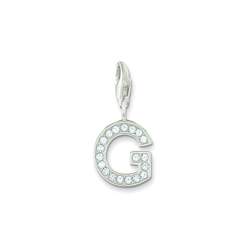 Thomas Sabo Charm G Anhänger mit Zirkonia, 925 Silber, für Damen
