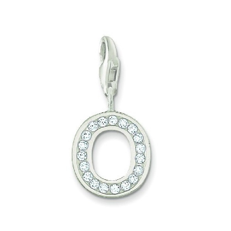 Thomas Sabo Damen Charm-Anhänger O, 925 Silber mit Zirkonia, silberfarben