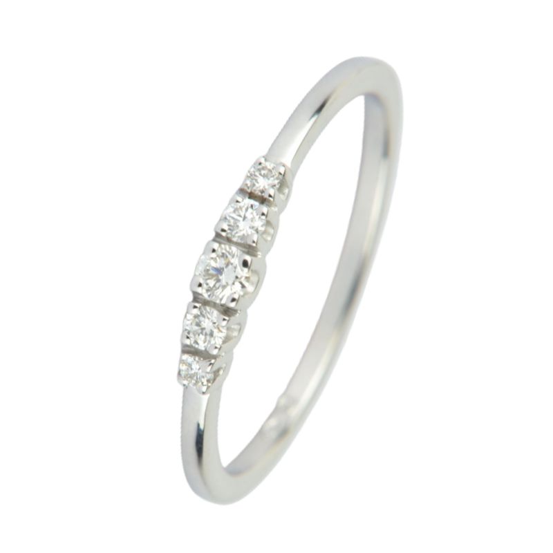 Schmidt Ring Weißgold 750, 2 Brillanten, SI, 0,03ct, Größe 54 für Damen