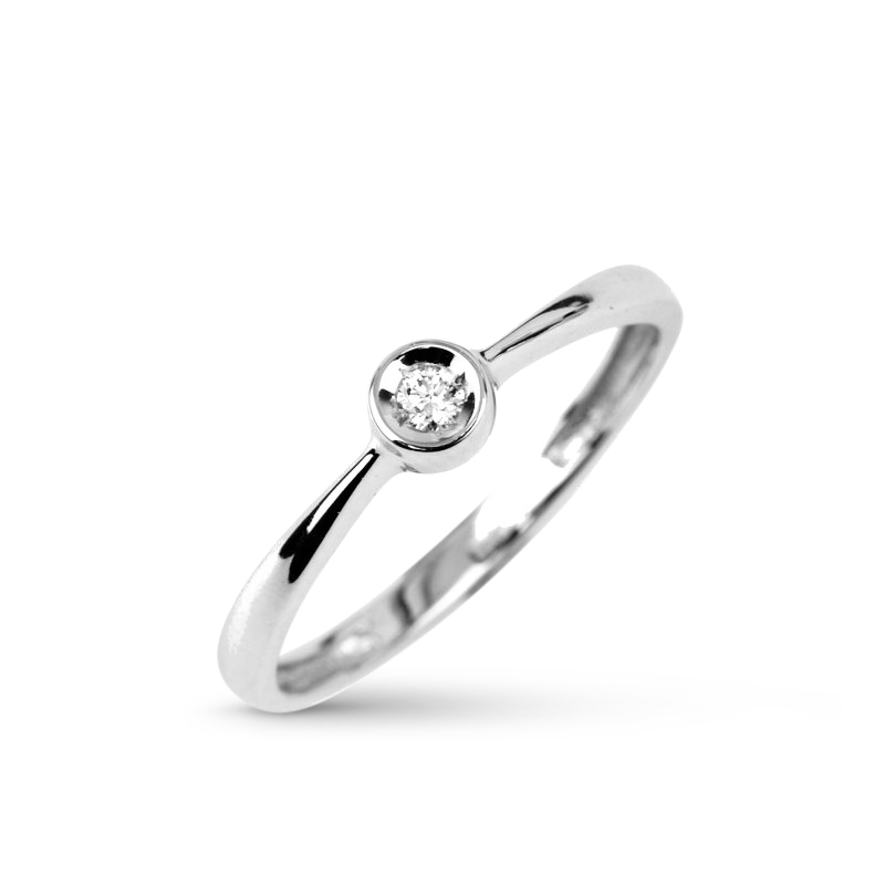 Schmidt Verlobungsring für Damen, 585 Gold, Diamant 0,05 ct SI, Brillantschliff, Größe 54