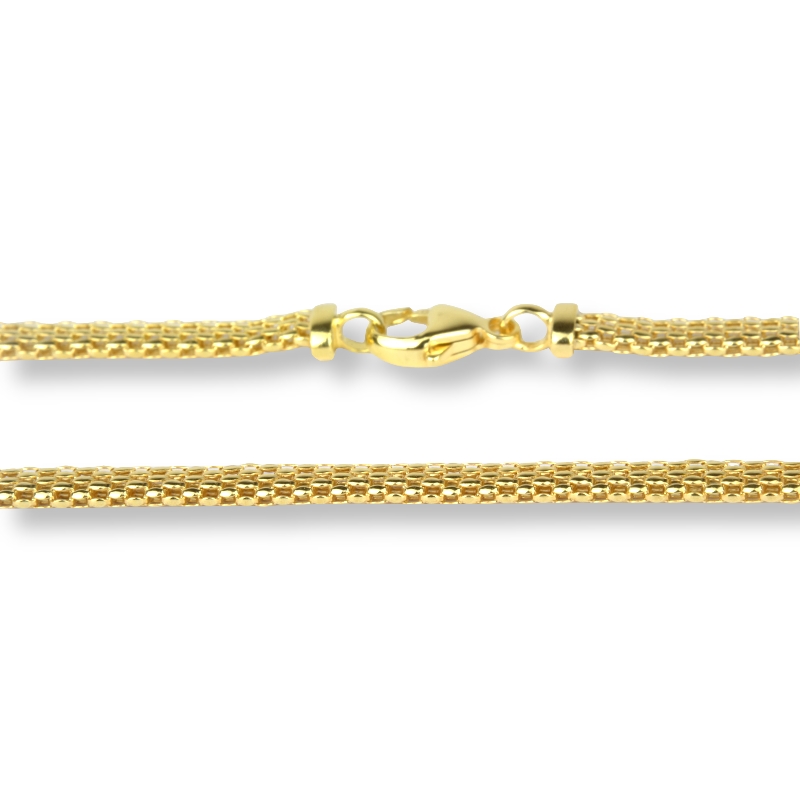 Schmidt Damen Mesh-Collier, 925 Silber vergoldet, 45cm, 4,6mm Breit