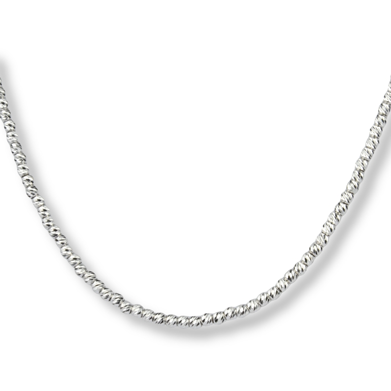 Schmidt Damen Collier 925 Silber, strukturierte Kugelkette, 45cm, Hauptfarbe Silber