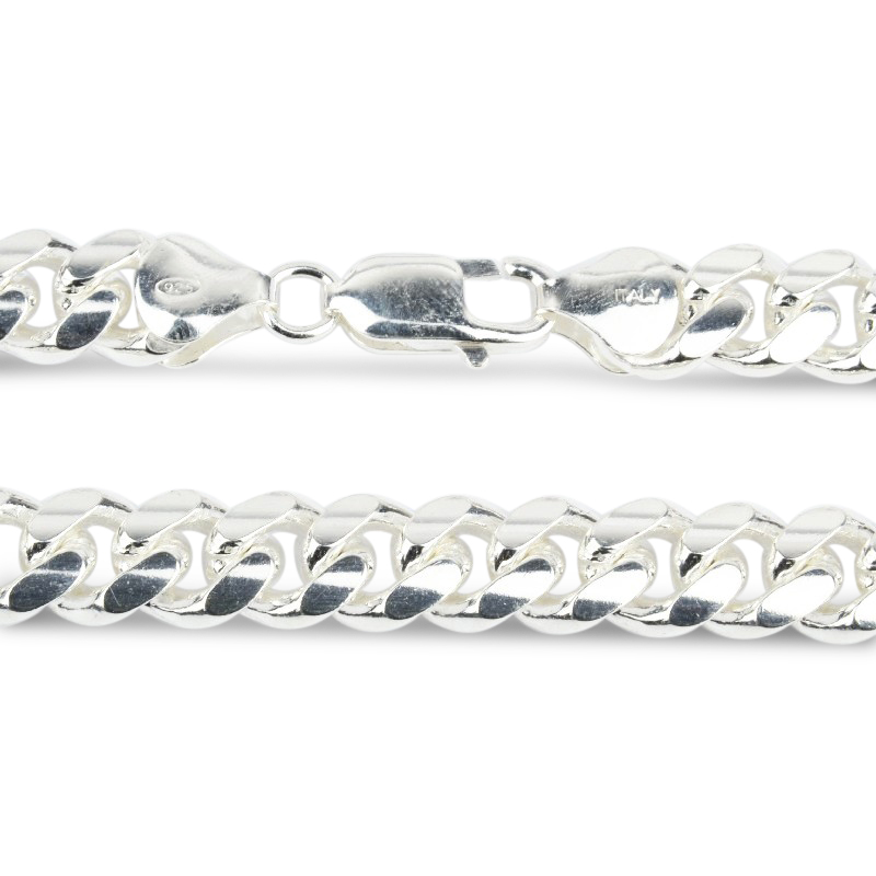 Schmidt Panzerkette Silber für Damen, 925er Sterling, 55 cm Länge