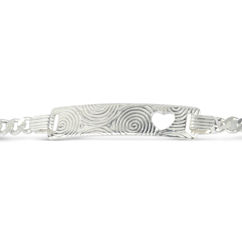 Schmidt ID Band Silber Armband für Damen, 925er Silber, 18cm Kettenlänge