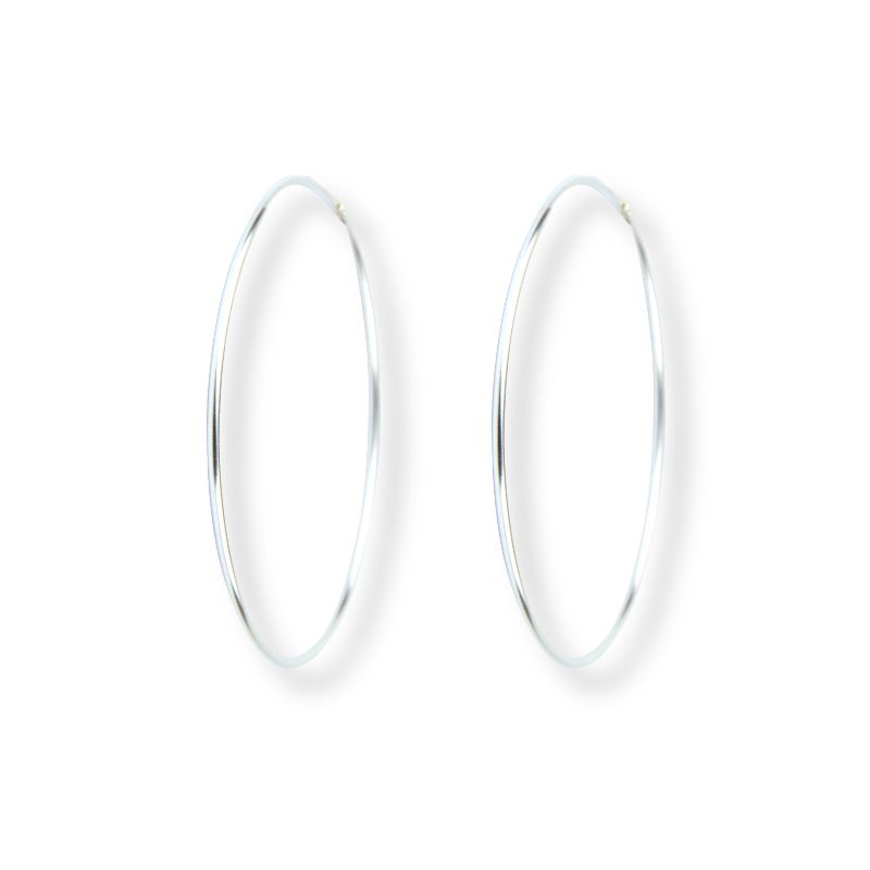 Schmidt Creolen Ohrringe für Damen, 925 Silber, 45mm Ø, 1,2mm stark - silber
