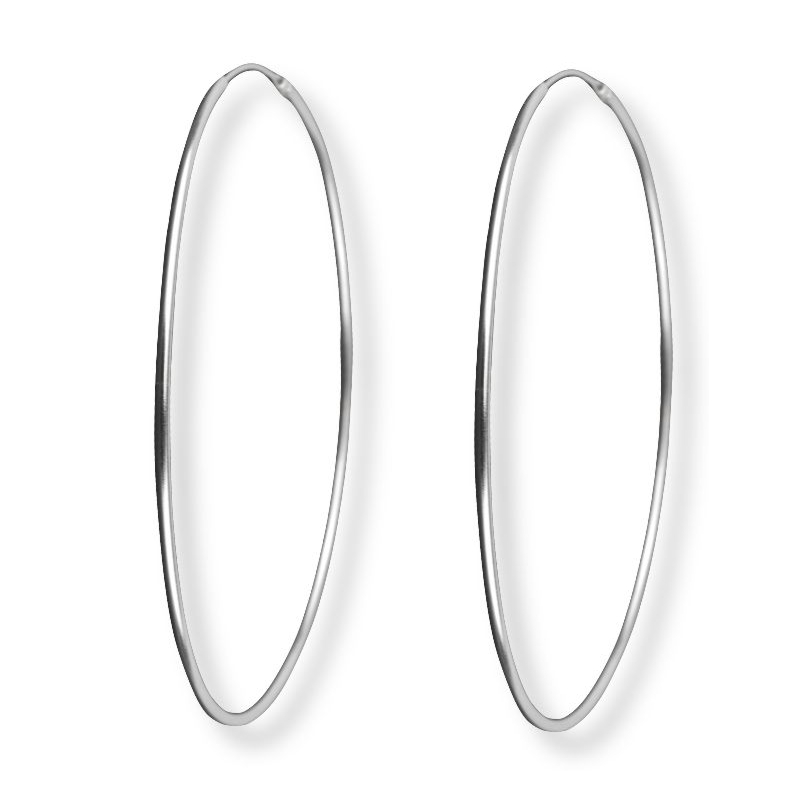 Schmidt Creolen für Damen, 925 Silber, 1,2mm stark, Ø 55mm, silberfarben