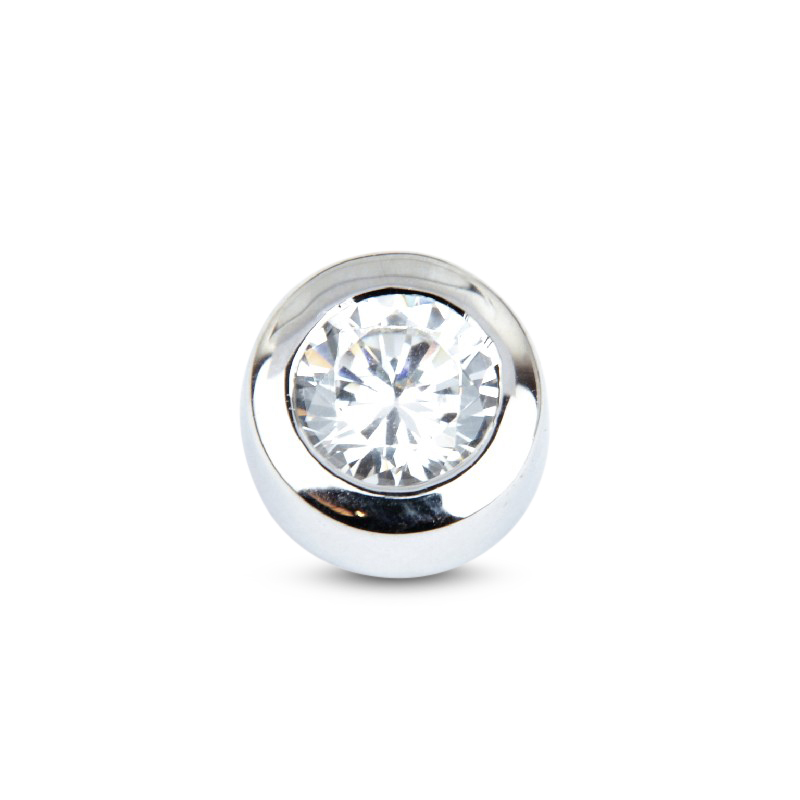 Schmidt Anhänger rund für Damen, 925 Silber mit Zirkonia, Ø 9mm – silber