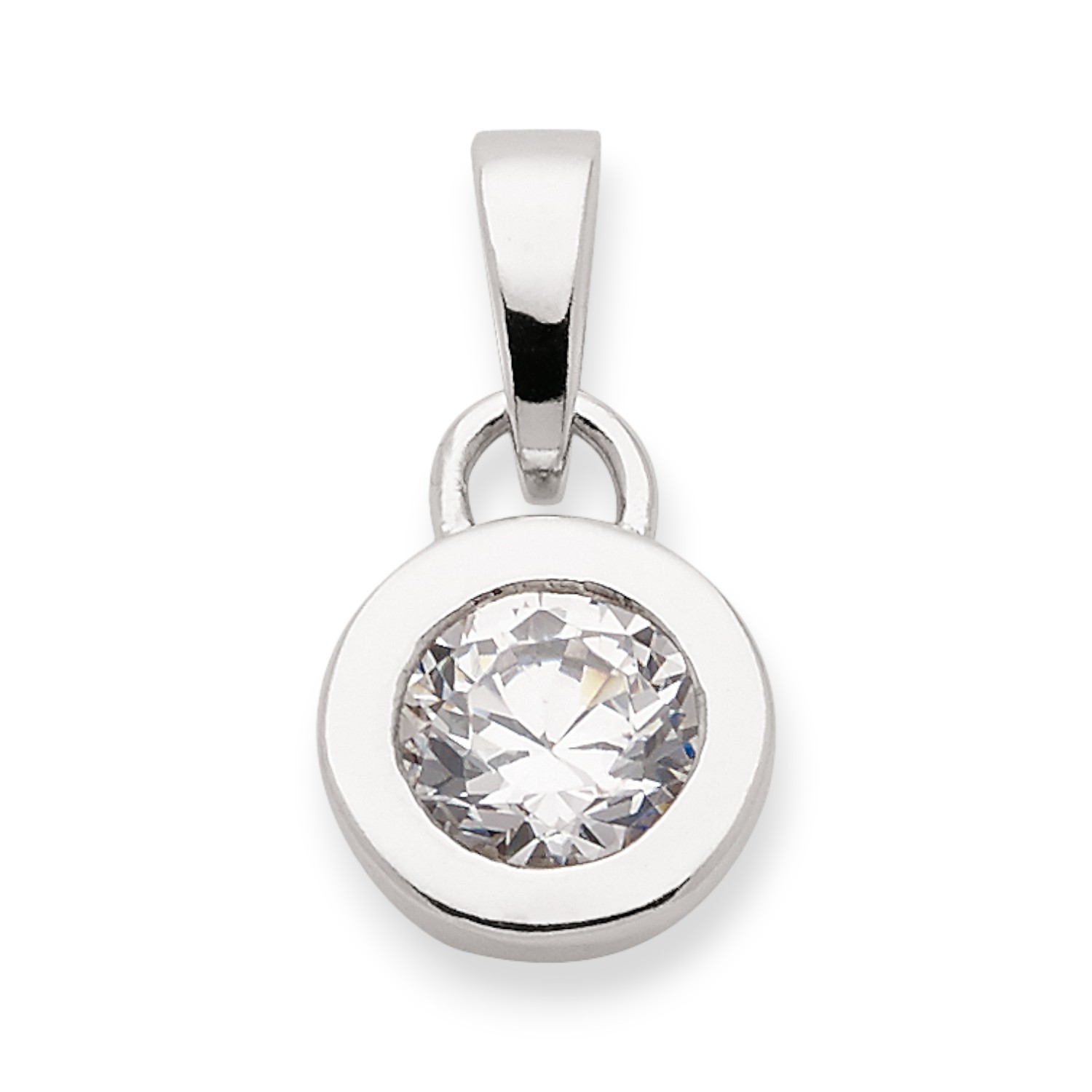 Schmidt Damen Anhänger, 925 Silber mit Zirkonia, Ø 7mm, Hauptfarbe silber