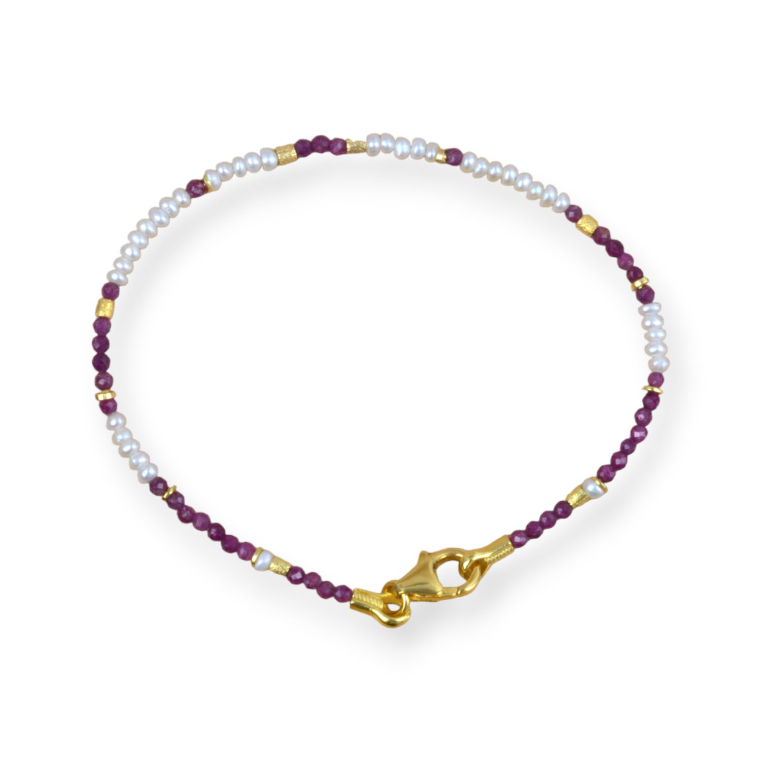 Armband mit Perle und Rubin