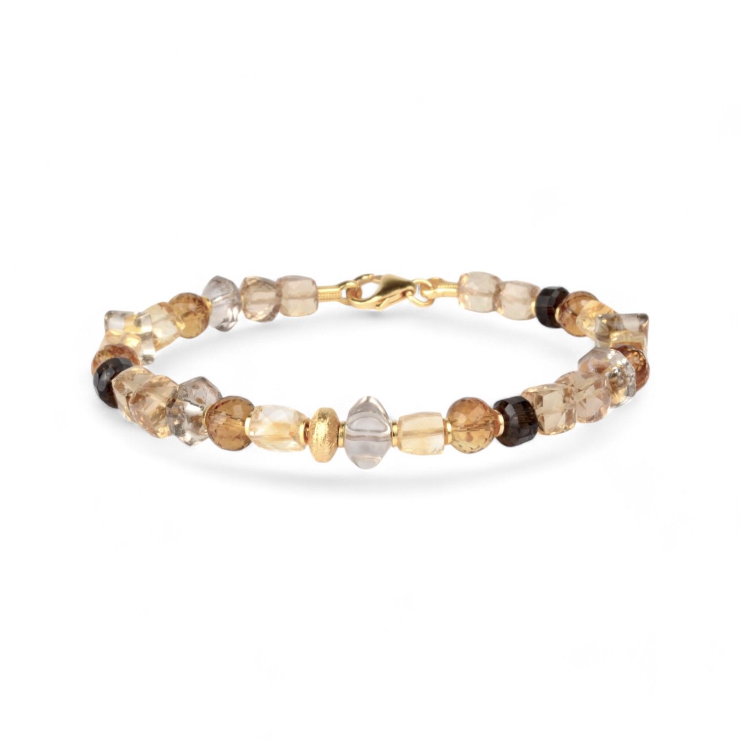 Armband mit Citrin, Rauchquarz und Champagne Topas