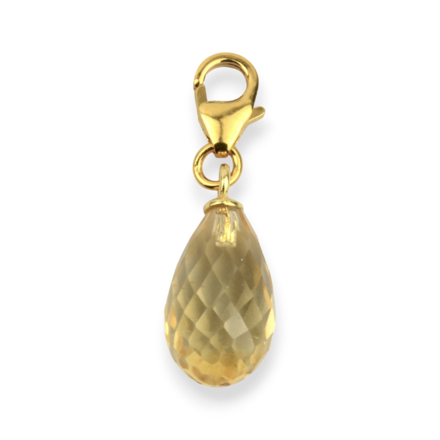 Schmidt Charm-Anhänger für Damen, 925 Silber vergoldet, Citrin, 26x8mm, gold/blau