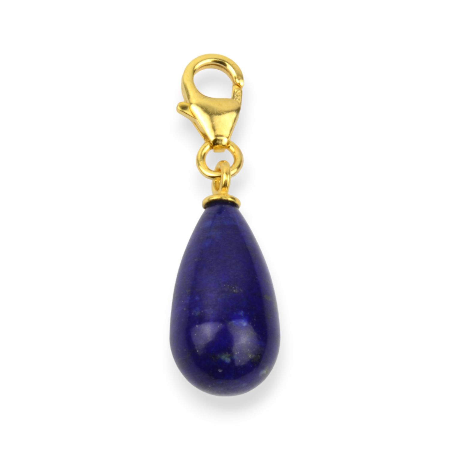 Schmidt Charm-Anhänger für Damen, 925 Silber vergoldet, Lapis, 28x8mm, gold & blau