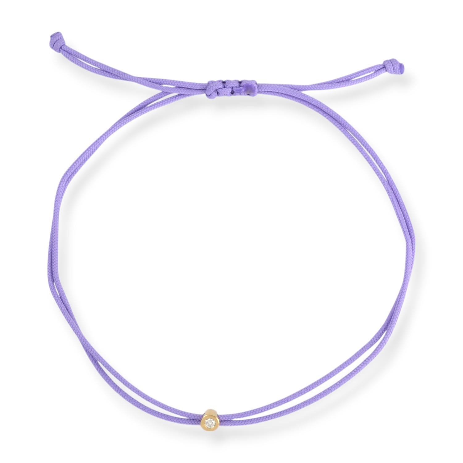 It's your DIAMOND Double Eco Cord Armband, Lavendel, 925 Silber vergoldet, Diamant