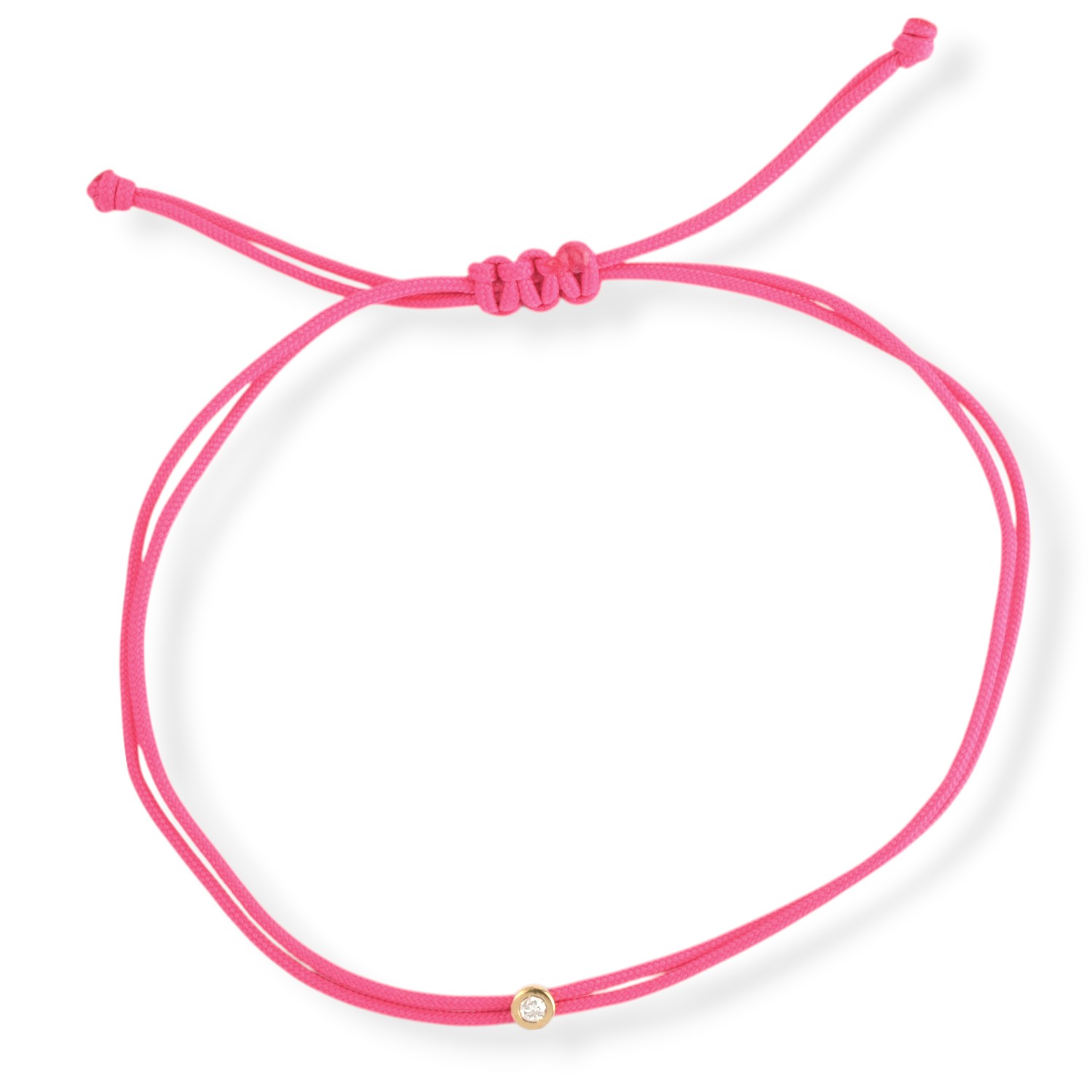 It's your DIAMOND Double Eco Cord Armband, pink, Silber vergoldet, 0.03 ct Diamant