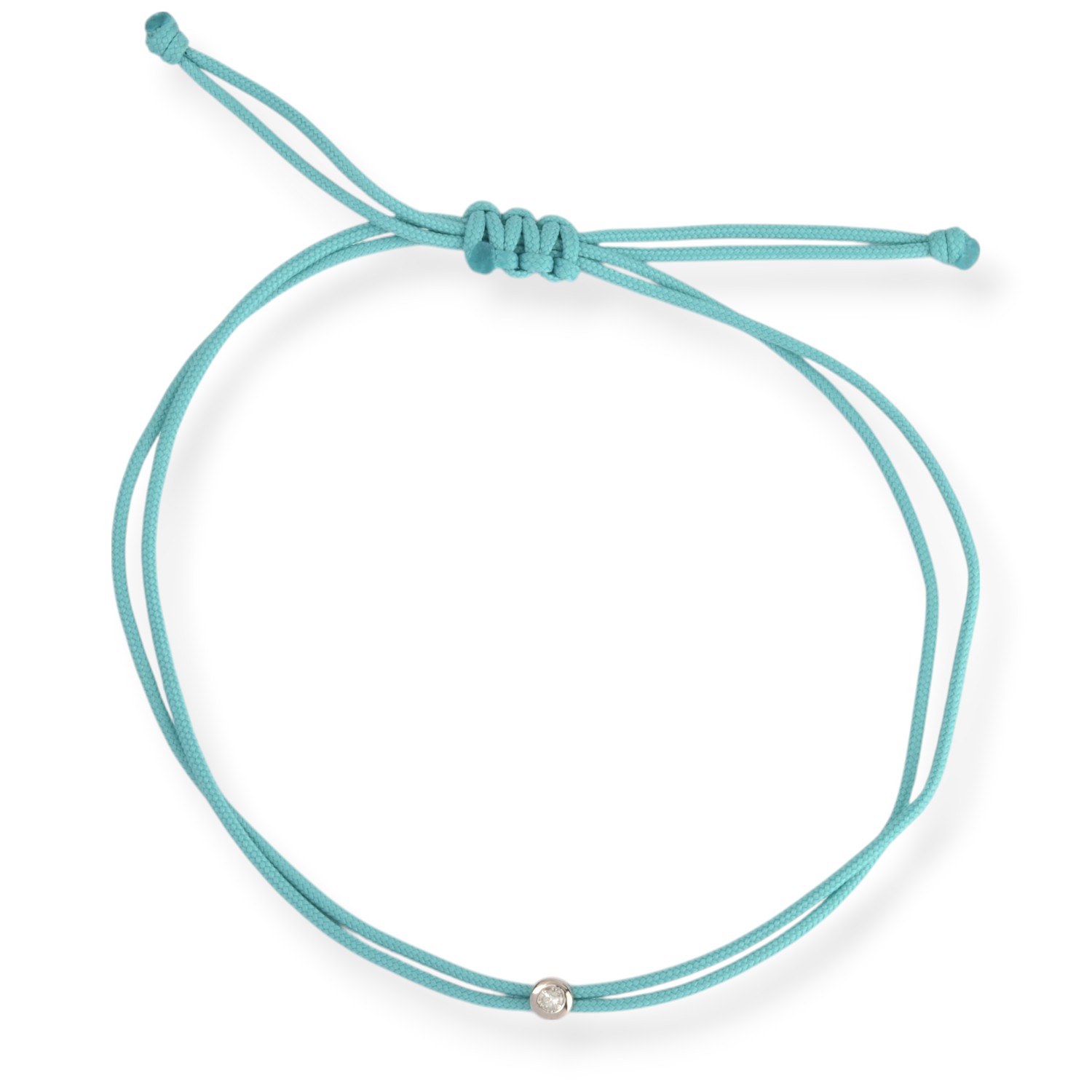 It's your DIAMOND Double Eco Cord Armband, türkis Makramee-Nylon mit 0.03 ct Diamant