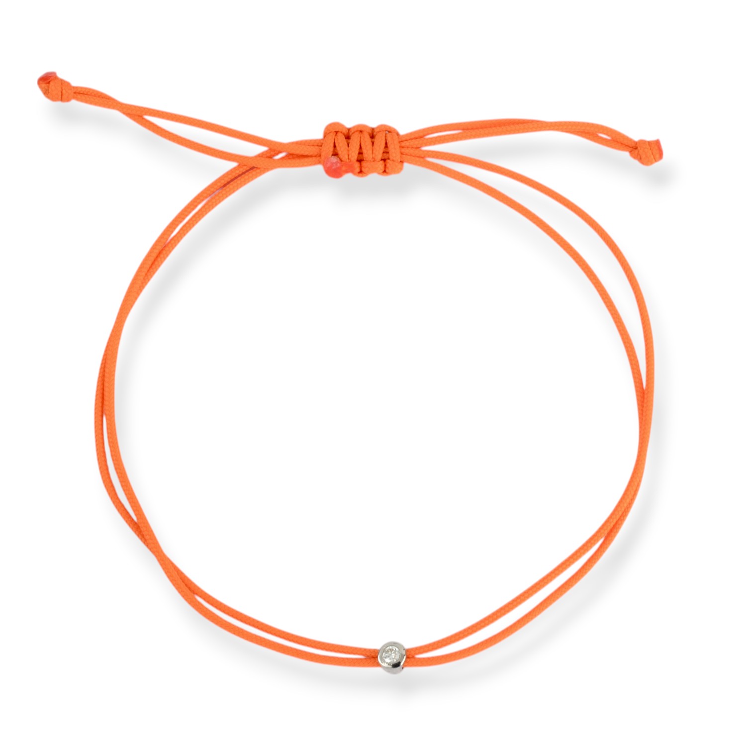 It's your DIAMOND Damen Armband Double Eco Cord, 925 Silber, 0.03 ct Diamant, Apricot
