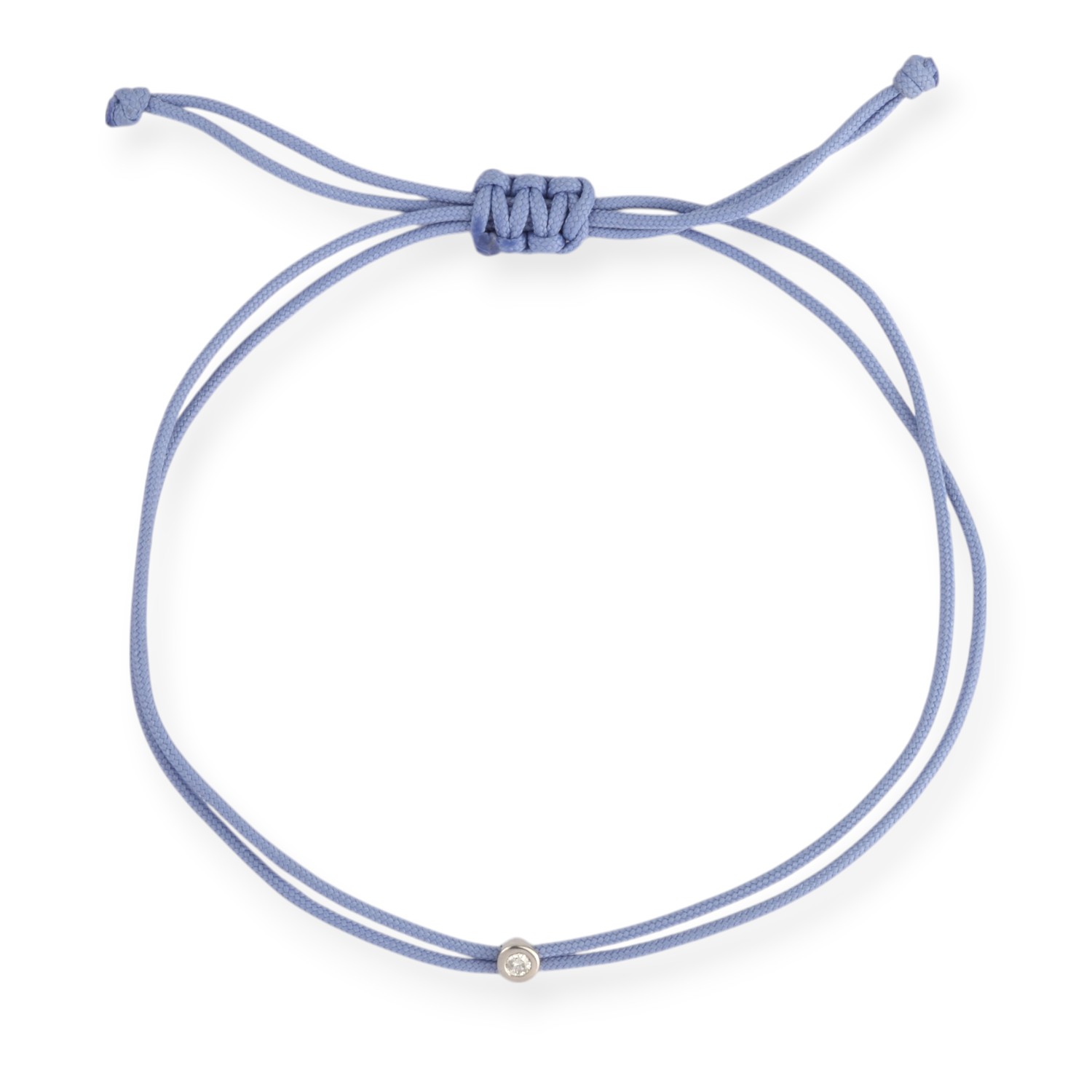 It's your DIAMOND Double Eco Cord Armband, Silber 925, Diamant 0.03 ct, Graublau