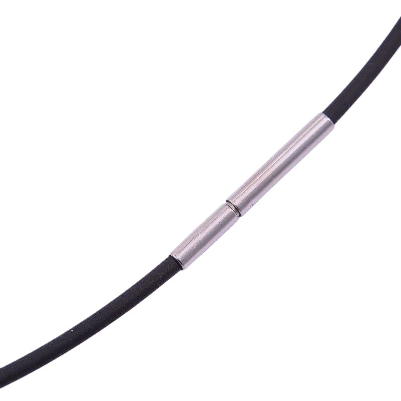 Schmidt Halsreif schwarz aus Edelstahl, Ø 2 mm, 50 cm – Unisex Halskette mit Bajonettverschluss