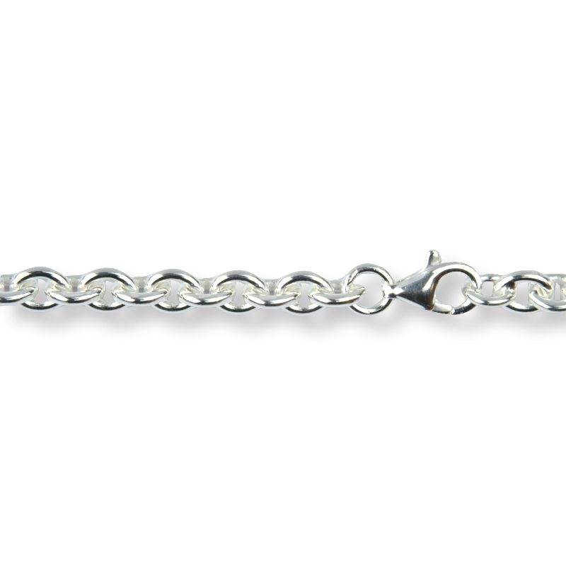 Schmidt Kette Rundanker für Damen, 925 Silber, 4,5mm, 45cm mit Karabinerverschluss