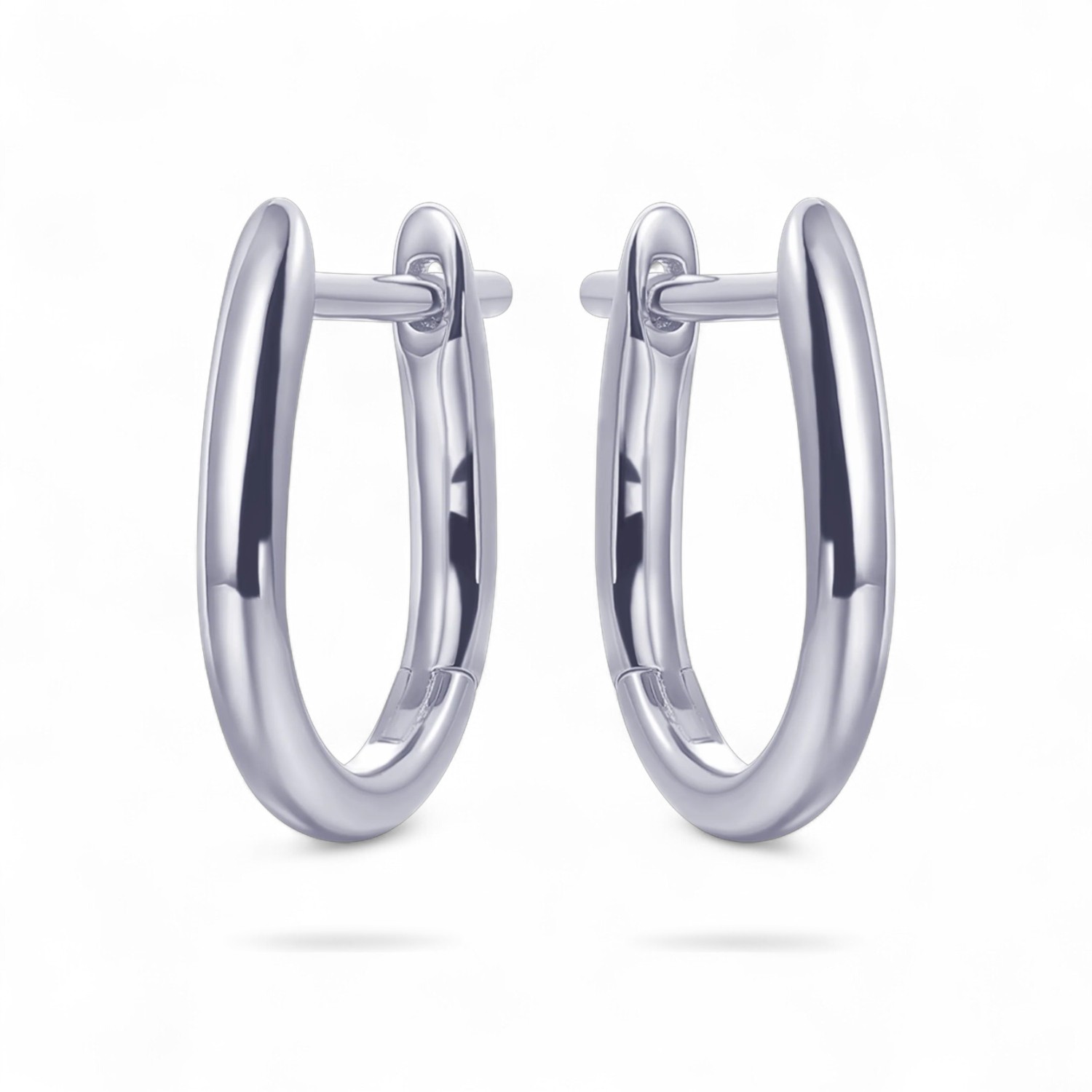 GISSER Creolen Oval für Damen, 925 Silber, 14mm, Ohrschmuck in Silber
