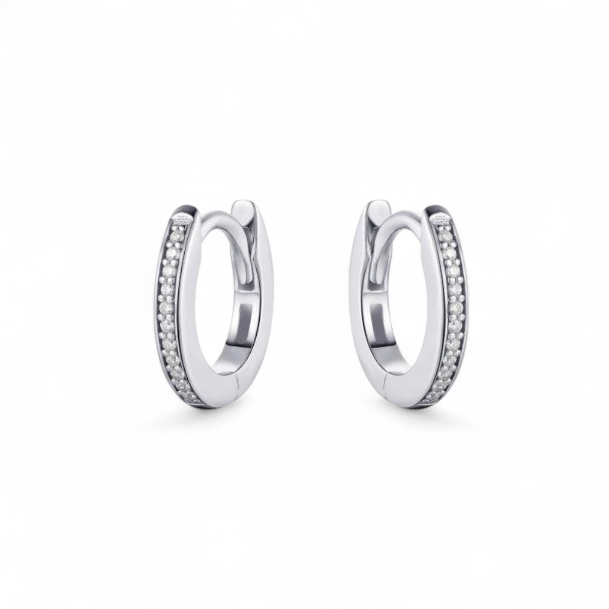 GISSER Damen Creolen Ø 12mm aus 925 Silber mit Zirkonia, silberfarben
