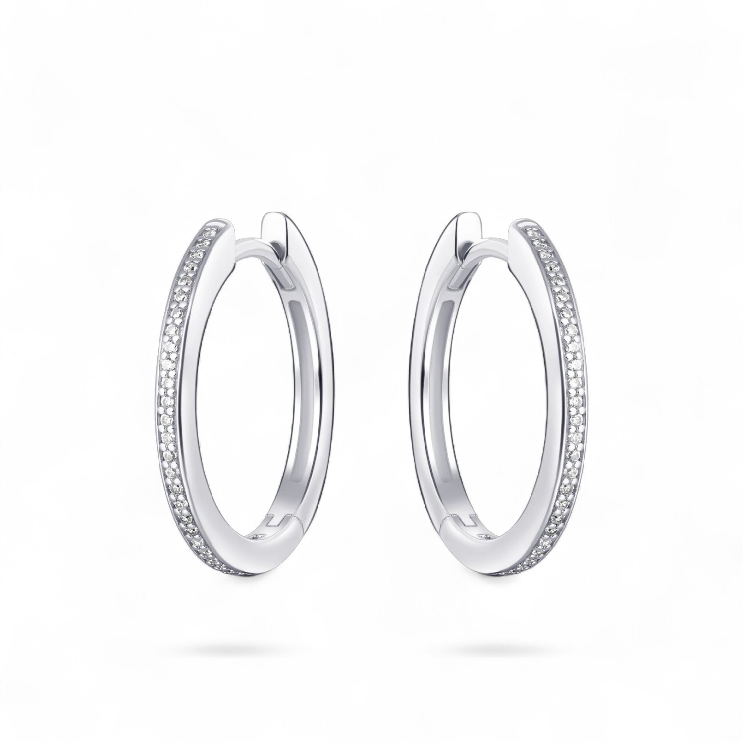 GISSER Creolen 20mm in Silber 925 mit Zirkonia für Damen - Ohrschmuck