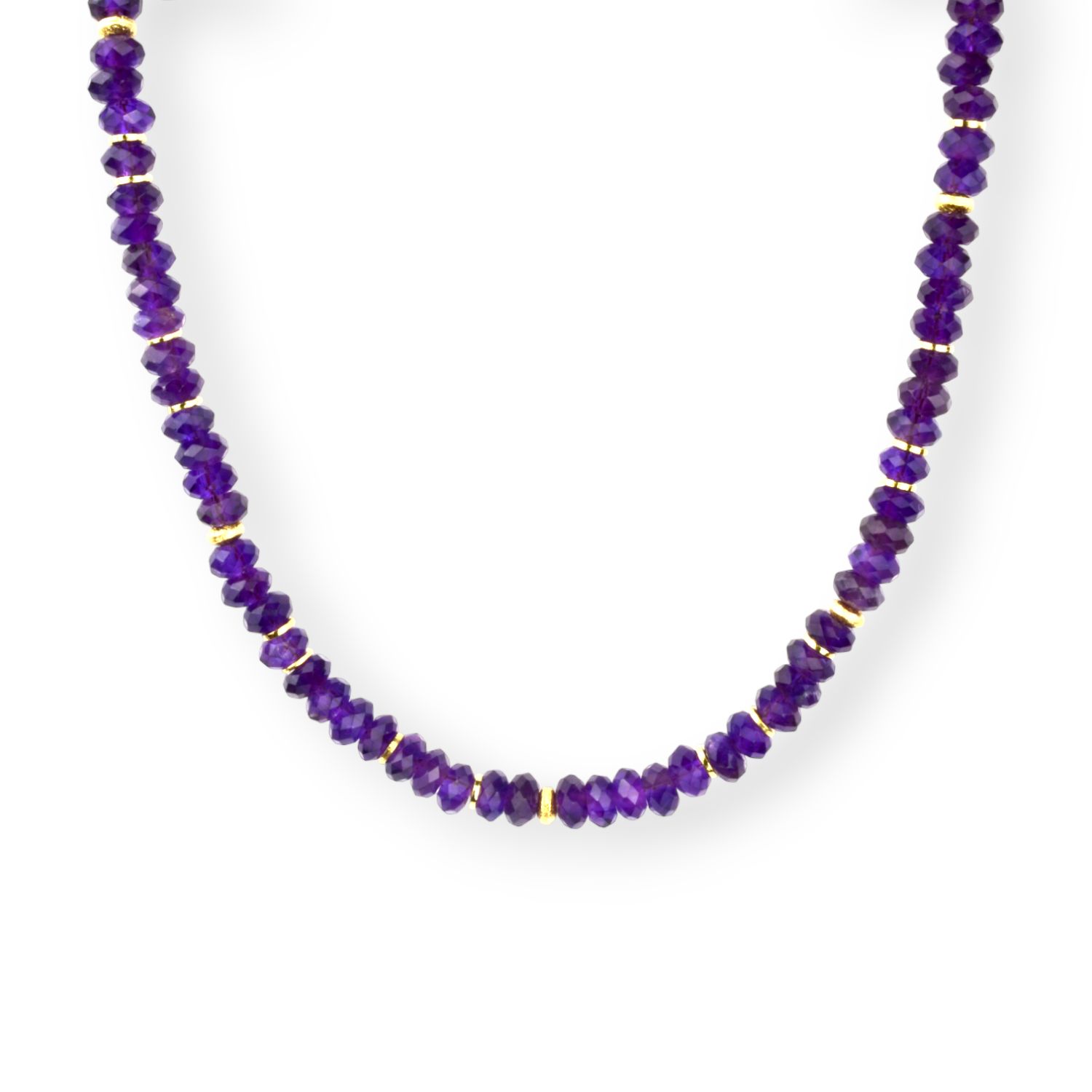 Schmidt Damen Kette 925 Silber vergoldet, 45cm, Amethyst 5,8mm, violett & gold