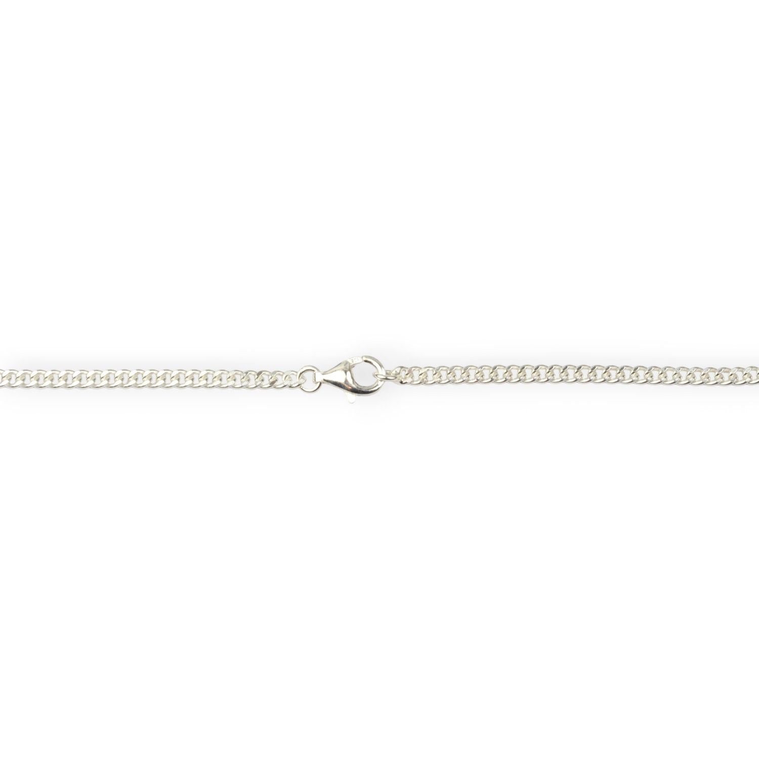 Schmidt Damen Kette in Silber 925 Flachpanzer mit Karabiner, 42cm - Silberfarben