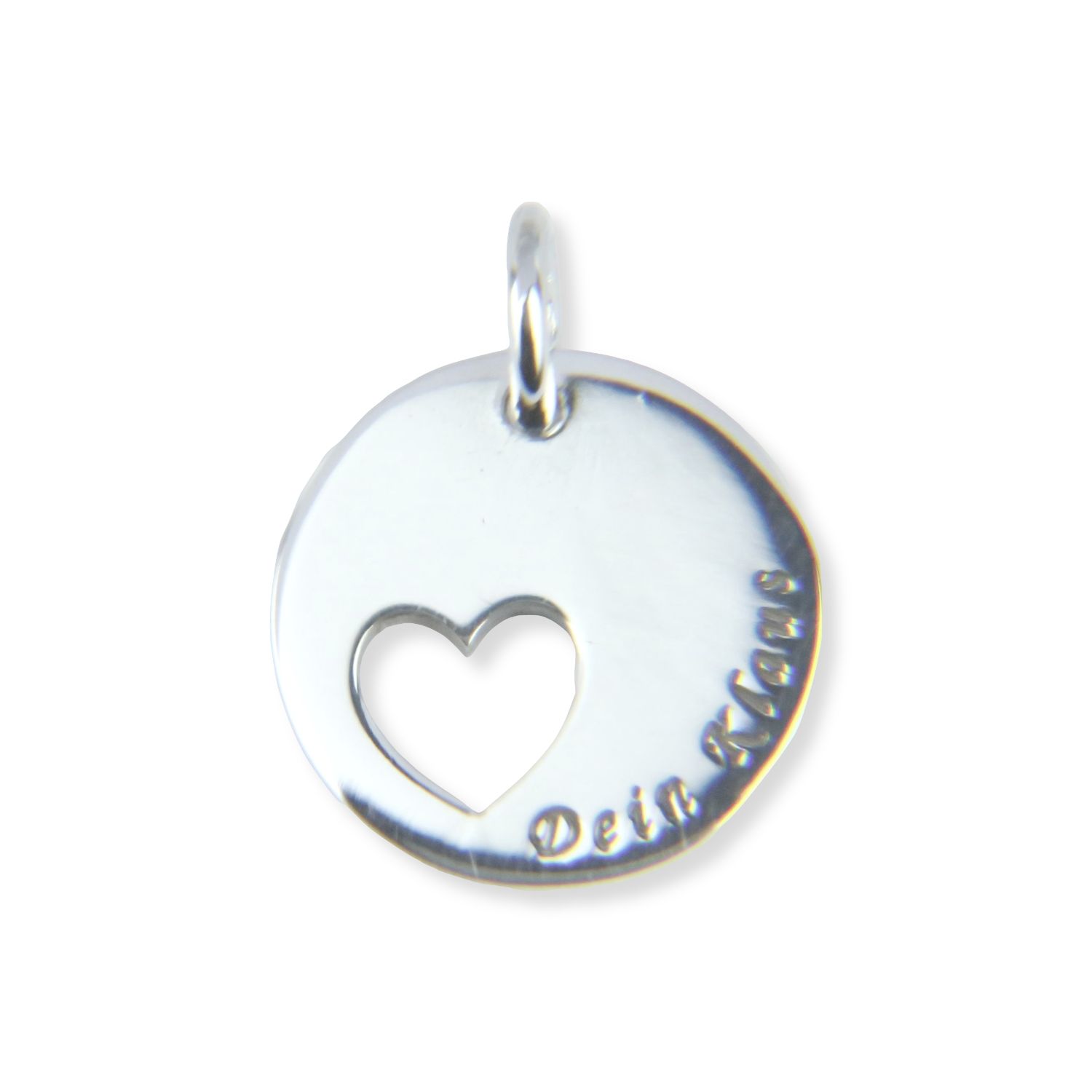 Schmidt Anhänger zum Gravieren, Herz, 925 Silber, Ø 12,5mm, für Damen, silberfarben
