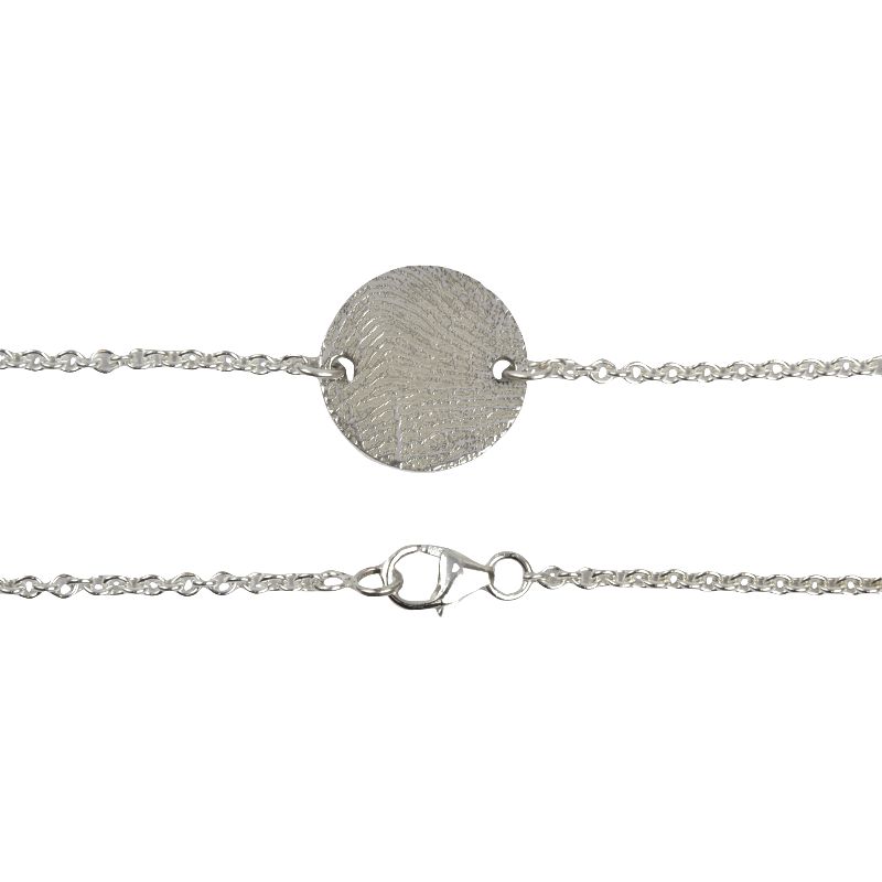 Schmidt Damen Armband 925 Silber mit Fingerabdruck, 19cm, Ø 15mm - silber