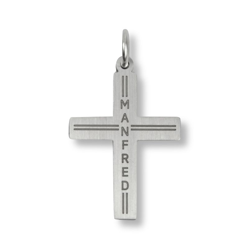 Personalisierter Schmidt Silberanhänger Kreuz 925er, ca. 23*14mm - Alle Geschlechter