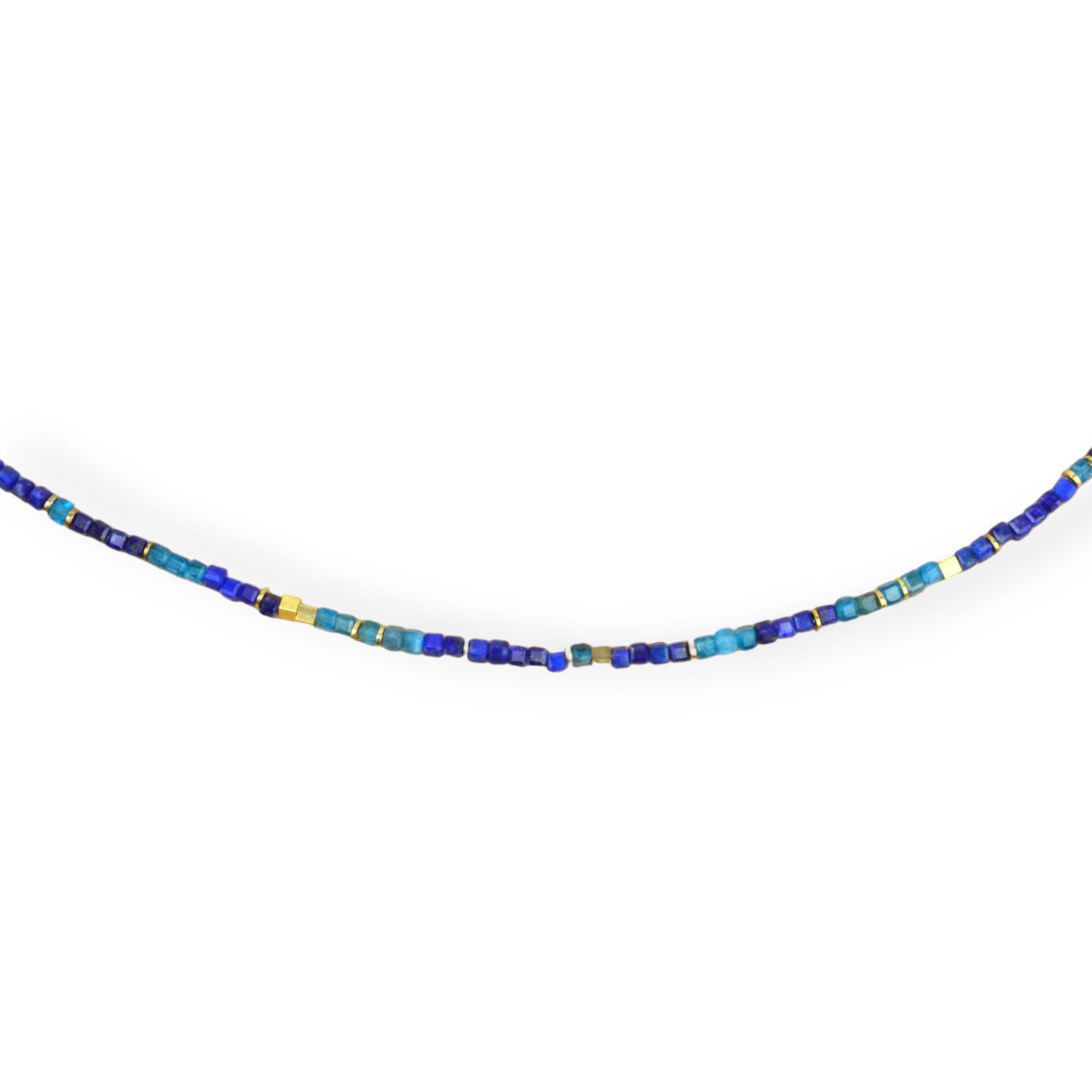 Schmidt Damen Kette 925 Silber vergoldet mit Lapis & Apatit, 43cm