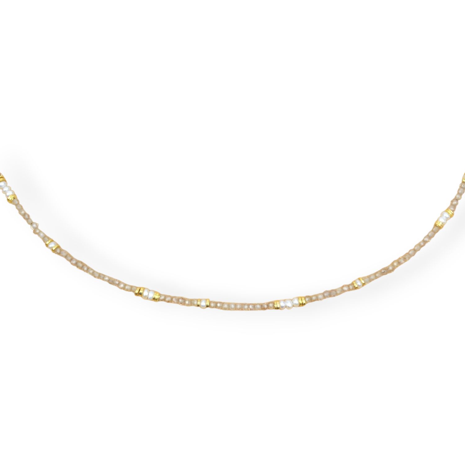 Schmidt Damen Collier vergoldet mit Süßwasserperlen und Zirkon, 43cm