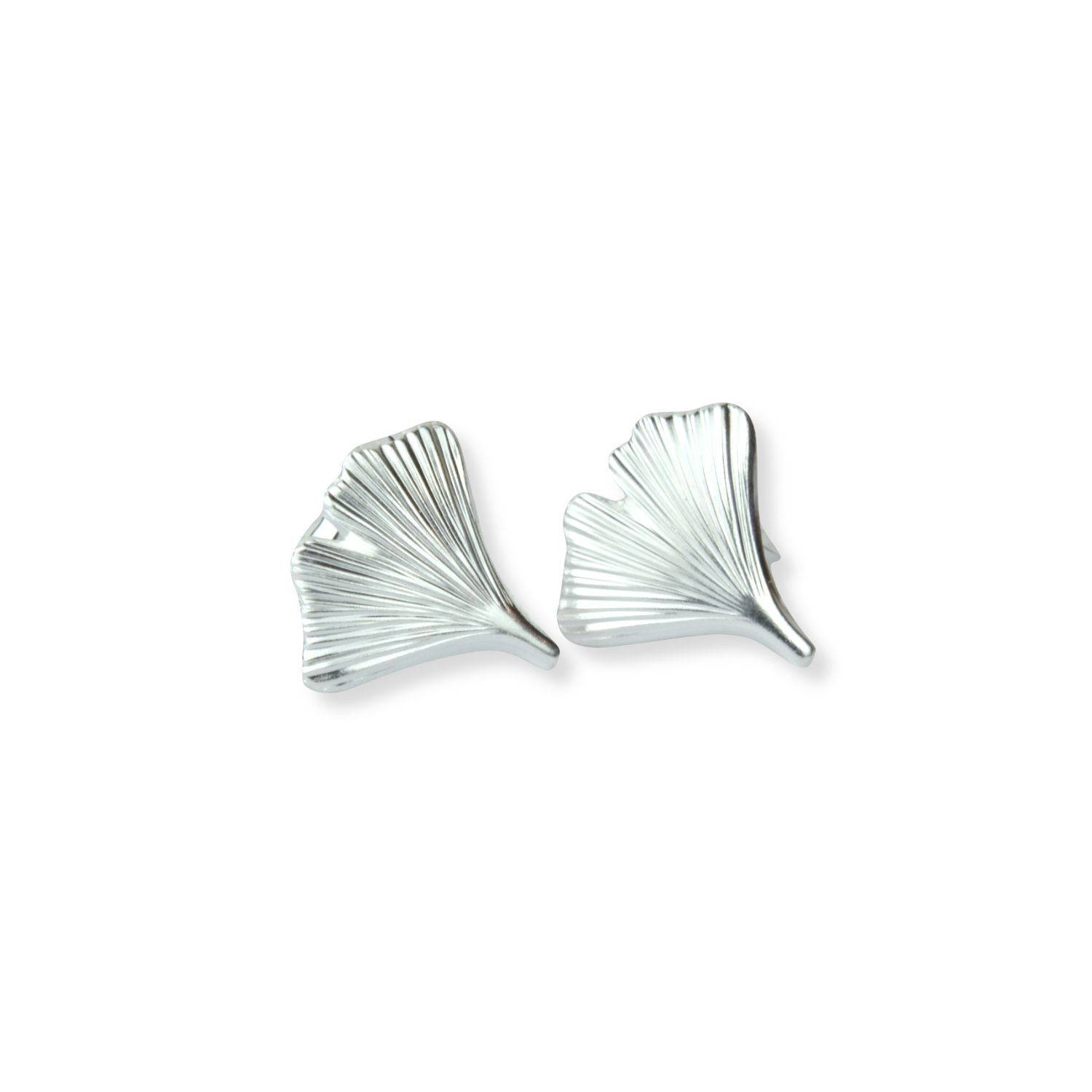 Schmidt Ohrstecker Ginkgo Blatt Damen, 925 Silber, 12.7mm - Silberfarben