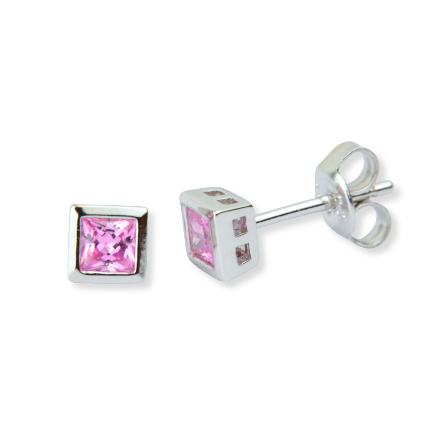Ohrstecker mit rosa Stein